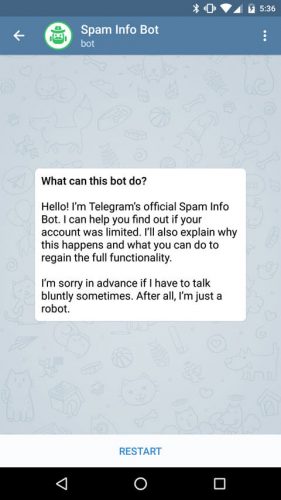خارج شدن از ریپورت تلگرام