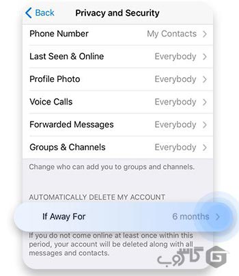 پاک کردن اکانت تلگرام
